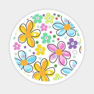 Abstract decorative spring flowers Magnet
